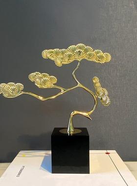 新客礼BJ-0206中式现代轻黄铜摆件高级感家用厅奢酒店招财装饰品