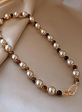 温柔气质百搭珍珠碎银子项链女小众轻奢高级感锁骨链时尚个性项饰