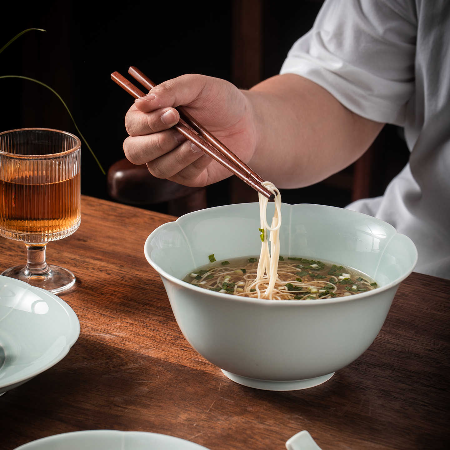 景德镇仿宋天青陶瓷面碗家用饭碗商用汤碗特色小菜碗宋宴陶瓷餐具 - 图1