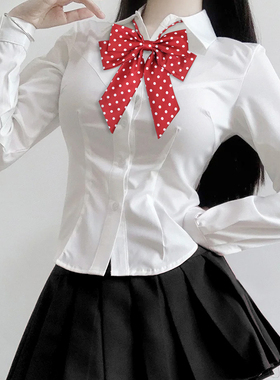 波点免打直条巾领结长柄领花JK学院风免打衬衫水手服蝴蝶结配饰女