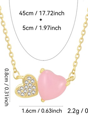 「洛杉矶设计师」双爱心纯银项链