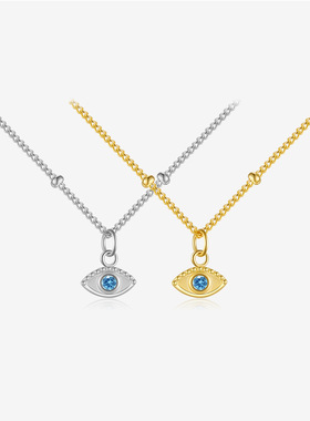 「洛杉矶设计师」Sweetpeeps恶魔之眼S925纯银高级感时尚锁骨链