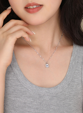 原创时尚时尚锁形坠项链