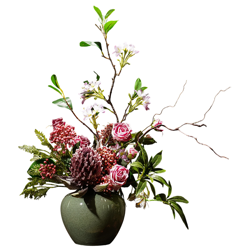 大型高级仿生花摆设客厅摆件高端大气上档次仿真花端景台假花装饰 - 图3