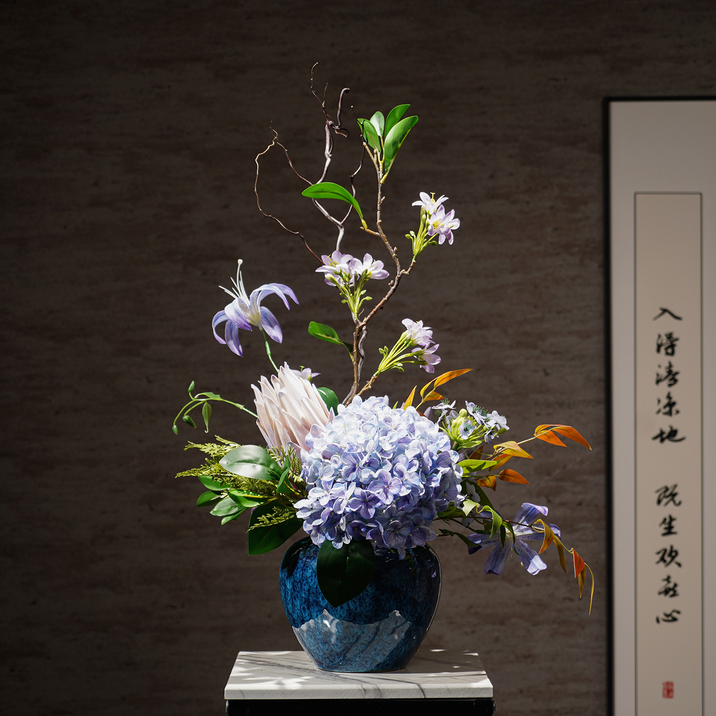 大型高级仿生花摆设客厅摆件高端大气上档次仿真花端景台假花装饰 - 图2