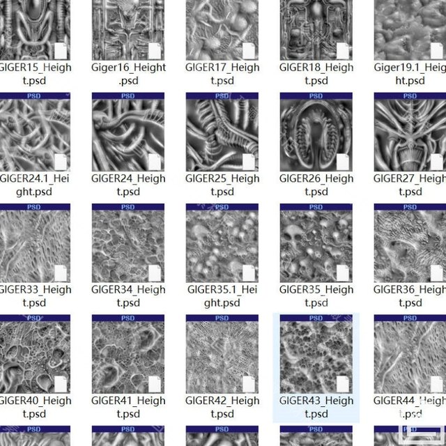 60 types of zbrush organic creature monster skin texture alpha brush zb special-shaped carving detail brush psd