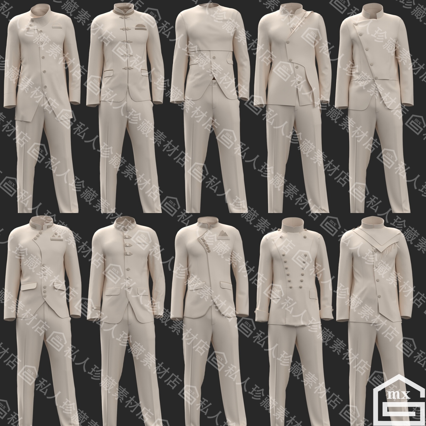 Marvelous Designer clo3d男性西服西装套装3d模型职业装MD源文件 - 图0