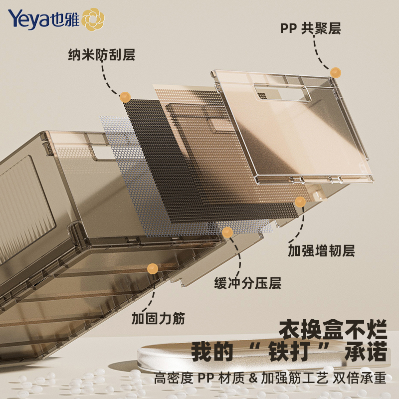也雅收纳箱衣服衣柜收纳整理箱大容量超大折叠衣物储物箱收纳盒