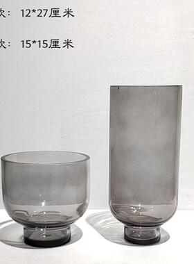 简约现代喷色玻璃花瓶桌面插花装饰家居桌面茶几软装设计摆件