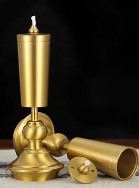 黄铜酥油灯供奉焟烛香炉灯盏家用神窟灯盏烛台铜香油酥油灯