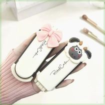 Cute dual-use folding comb portable small carry-on air cushion comb net red Bring your own mirror handy comb