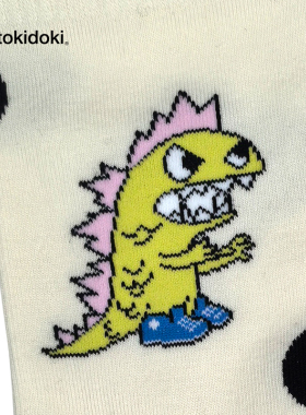 tokidoki2025冬季新款童趣花纹中筒袜男女同款成人袜子撞色款