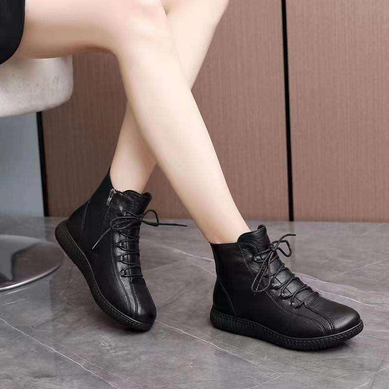 休闲短靴保暖加绒平底防滑皮鞋女冬季中老年大棉鞋高帮软底雪地靴,淘宝优惠券,粉丝福利购,淘宝优惠卷