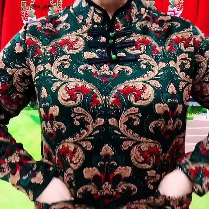 旗袍40到50岁中老年人妈妈装2024秋季新款时尚复古盘扣印花打底衫,淘宝优惠券,粉丝福利购,淘宝优惠卷