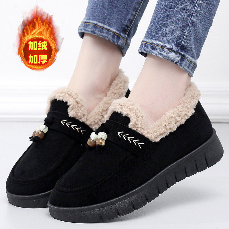 冬季一脚蹬防滑软底加绒保暖女棉鞋老北京布鞋女豆豆鞋休闲妈妈鞋,淘宝优惠券,粉丝福利购,淘宝优惠卷