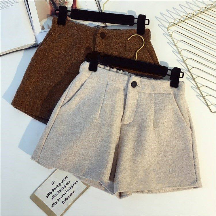 毛呢短裤女秋冬季大码2026新款宽松高腰阔腿a字打底靴裤冬款外穿,淘宝优惠券,粉丝福利购,淘宝优惠卷