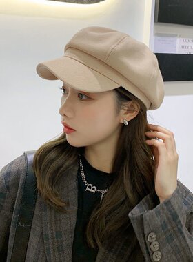 秋冬八角帽子假发一体式女