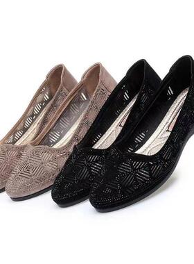 2023老北京布鞋新款网面平底透气