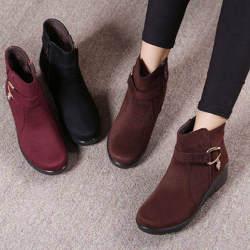 妈妈鞋棉鞋中老年女鞋保暖防滑短靴女坡跟平底加绒老北京布鞋勃肯,淘宝优惠券,粉丝福利购,淘宝优惠卷