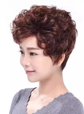 假发短头顶补片女遮白块中