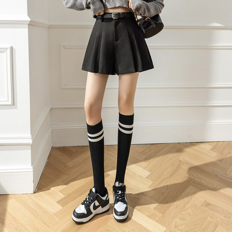 百褶半身裙裤秋冬2026新款女装毛呢短裤裙小个子欧货高腰棕色靴裤,淘宝优惠券,粉丝福利购,淘宝优惠卷