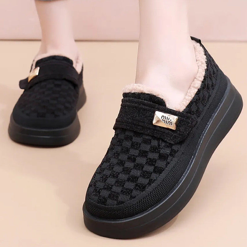 秋冬老北京布鞋女棉鞋平底加绒保暖休闲乐福鞋防滑软底舒适妈妈鞋,淘宝优惠券,粉丝福利购,淘宝优惠卷