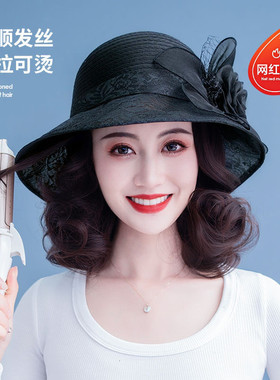 假发帽子一体时尚女秋季短