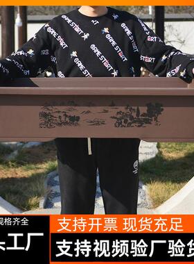长方形特大塑料仿紫砂盆假山吸水石专用长条马槽盆老桩盆景盆造型
