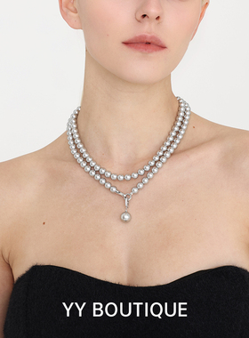 珍珠施华洛串珠女超长款项链