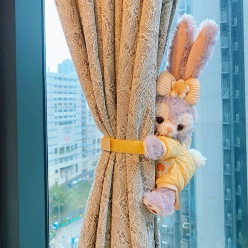 迪士尼窗帘扣 懒懒家居星黛露贝儿汽车绑带毛绒可爱公仔新车装饰 - 图0