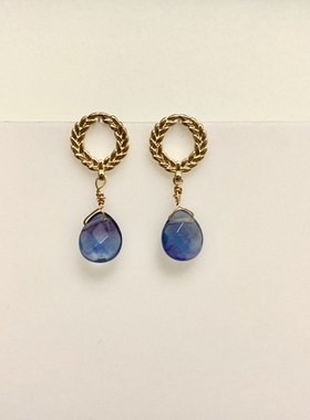 天然萤石雨滴项链流苏气质设计师仙女ins风欧美手工制作