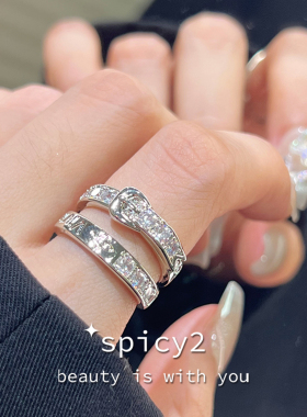 复古满钻锆石戒指小众高级感