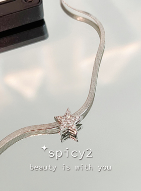 ins欧美蛇骨链五角星项链高级感