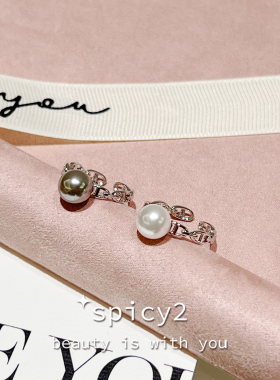 经典简约猪鼻子珍珠戒指高级感