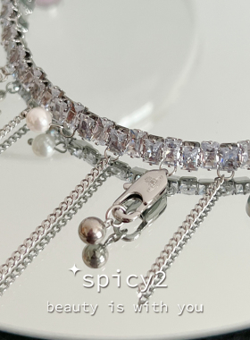 高级感方钻土星项链Y2K纯欲辣妹