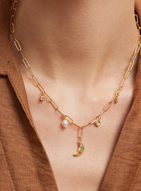 Neverfar月亮彩饰项链