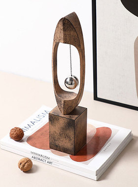 现代简约创意摇逸摆球摆件样板房