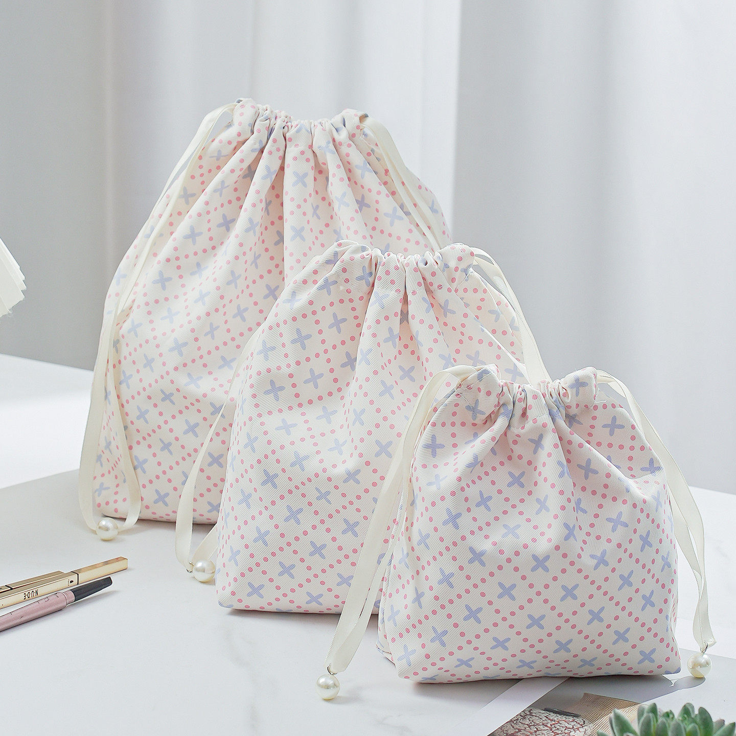 旅行抽绳束口收纳袋行李箱装内衣内裤衣物吹风机收口袋小包布袋子,淘宝优惠券,粉丝福利购,淘宝优惠卷