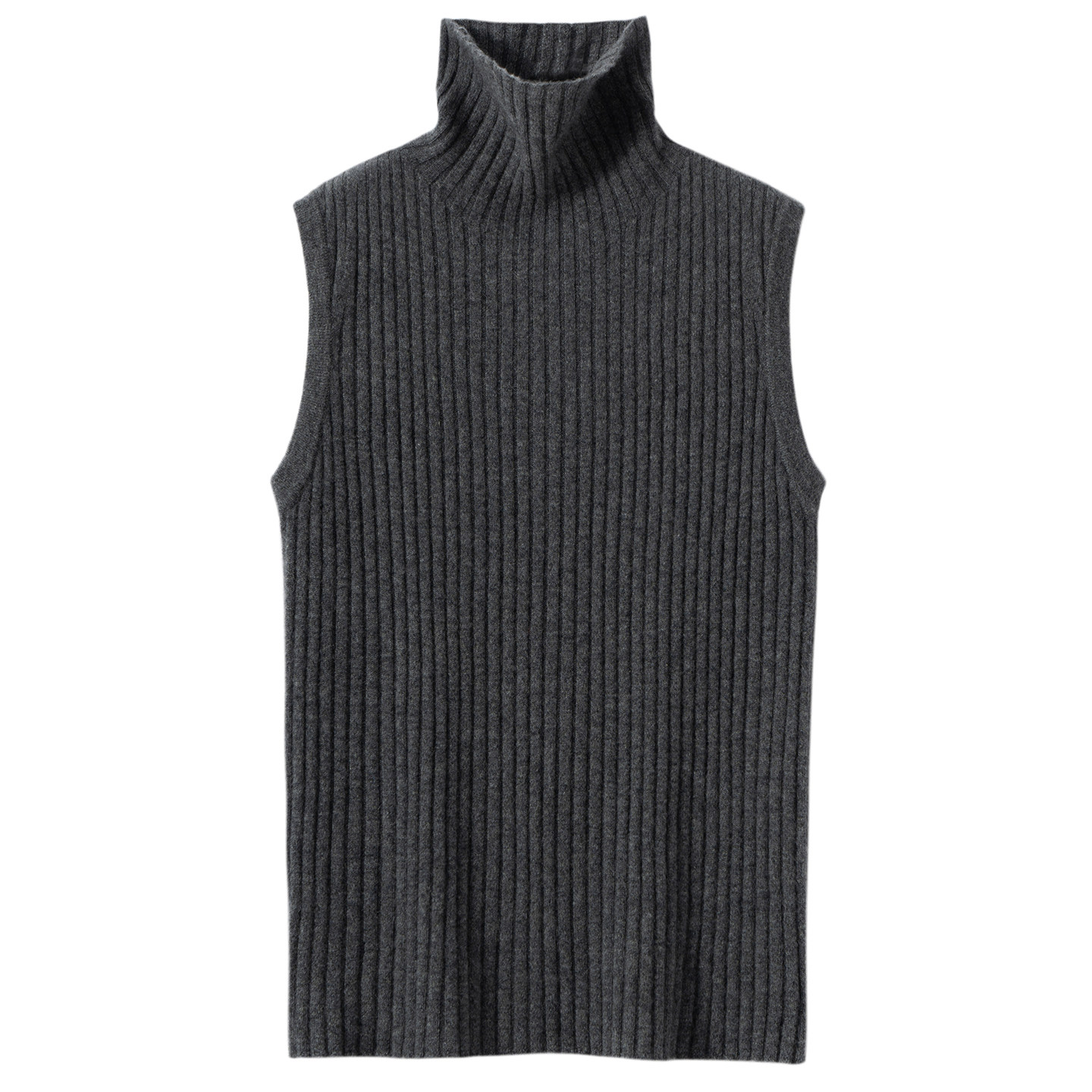 Wearable 100% Cashmere Pile Collar Sleeveless Vest