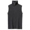 Wearable 100% Cashmere Pile Collar Sleeveless Vest