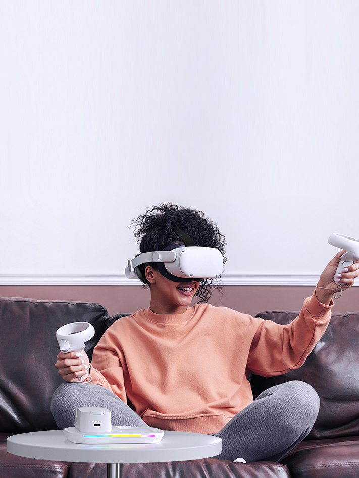 专用于oculus quest2代3代充电头戴磁吸电池 VR精英减重头带配件 - 图1