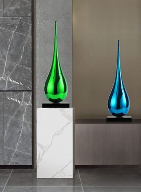 现代轻奢抽象雕塑落地摆件样板房间售楼处酒店别墅玄关软装饰品