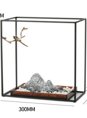 极速中式假山枝头摆件p样板房茶室软装饰品客厅书桌茶几博古架家