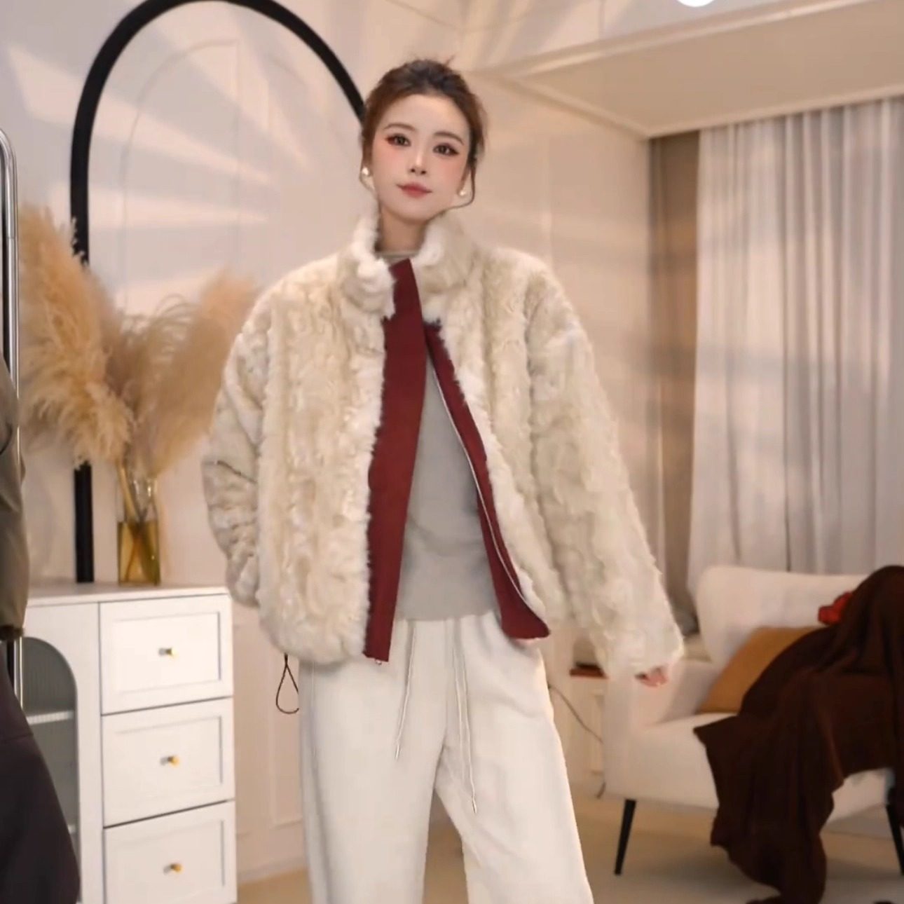 巨好看短款双面穿派克服外套女2025秋冬超好看百搭羊羔毛夹克上衣,淘宝优惠券,粉丝福利购,淘宝优惠卷