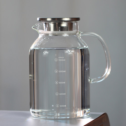 加厚耐热玻璃冷水壶 家用大容量高硼硅玻璃凉水壶带刻度凉开水壶 - 图3