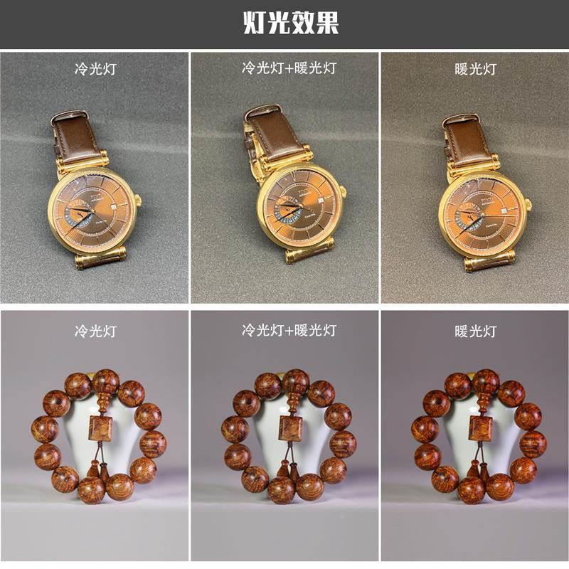 30cm中号摄影棚小型迷你冷暖双色温可折叠拍照灯箱旋转展示台适用 - 图2