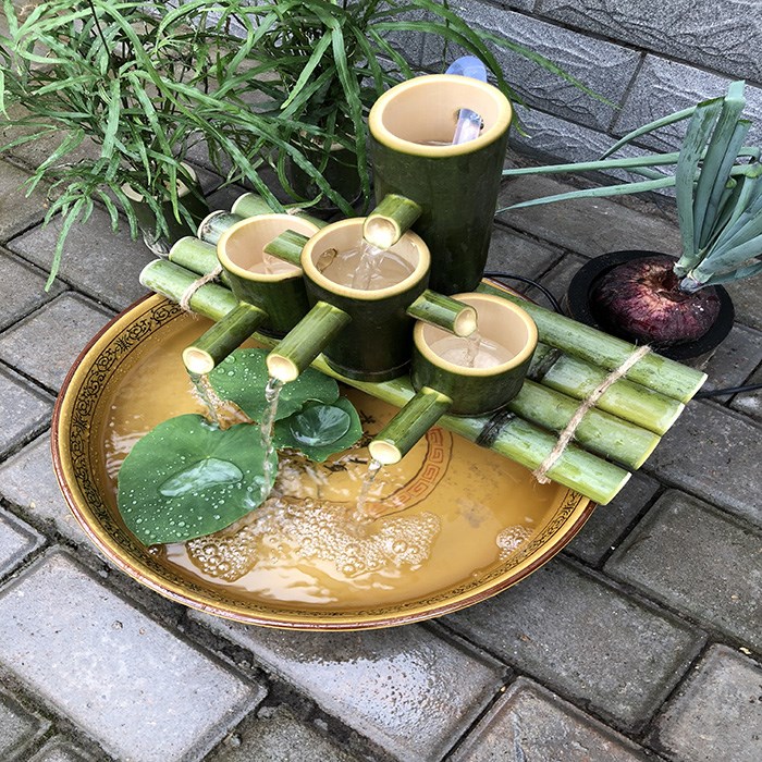 Over this wind Meteorite Flow Fish Pendulum Water O Filter Day Oxygen Wet Tank Ring Mountain Plus Circulation cylinder fake bamboo water flow cylinder instrumental device