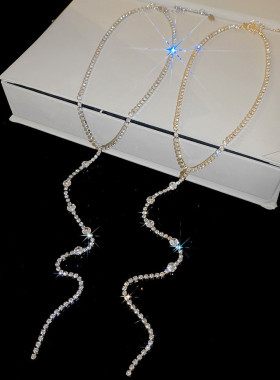 闪亮镶钻Y型锁骨链脖子颈链