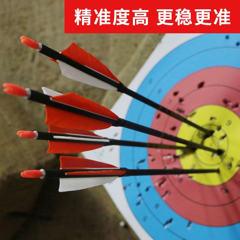 弓箭箭支射击专业玻纤箭碳箭铝箭箭头竹木箭射箭传统复合反曲弓箭_虎窝淘