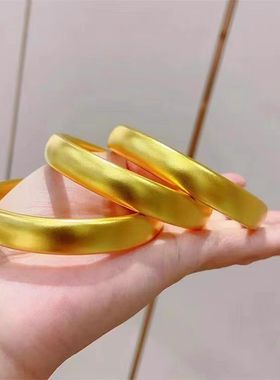 黄金古法轮胎手镯足金包银不掉色